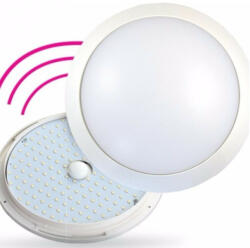 Daniella deLux LED lámpatest, kerek, opál, 360 fokos mikrohullámú mozgásérzékelővel 10W, 900lm, 4000K, 180fok, IP54, 240V, 156xSMD3538 - Nelly deLux DEL1052 (DEL1052)
