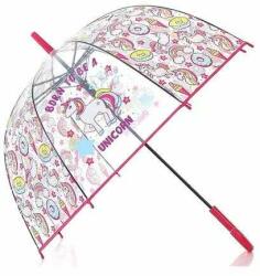  Átlátszó unikornis mintájú hosszúnyelű félautomata esernyő gyerme (MNLTH-28646)