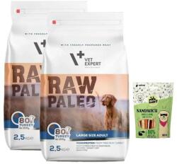 VetExpert VETEXPERT Nyers Paleo Adult Large 2x2, 5kg + Mr. Bandit szendvics nyúl hallal 500g