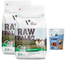 VetExpert VETEXPERT Nyers Paleo Adult Mini 2x2, 5kg + Mr. Bandit Strips - lazac csíkok 500g