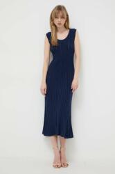 TWINSET rochie din bumbac culoarea albastru marin, maxi, evazati PPYH-SUD0D7_59X