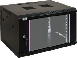 Pulsar RW664 19" 6U 600x450 fali rack szekrény, készre szerelt, fekete (RW664)