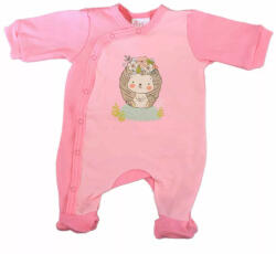  Vékony pamut hosszú ujjú elöl patentos rugdalózó Sünis mintával (62)