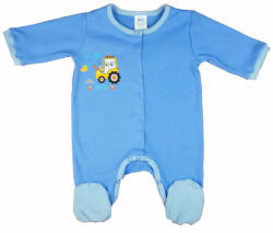  Pamut hosszú ujjú elöl patentos rugdalózó munkagépes mintával (50)