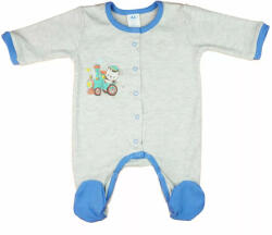  Pamut hosszú ujjú elöl patentos rugdalózó vonatos mintával (62)