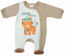  Hosszú ujjú pamut baba rugdalózó Tigris mintával (56) - bézs