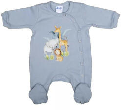  Vékony pamut hosszú ujjú elöl patentos rugdalózó Szafaris mintával (62)