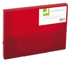 Q-CONNECT Iratgyűjtő gumis A/4 PP 2, 5cm Q-CONNECT áttetsző piros