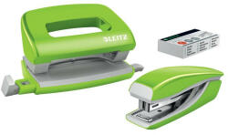 Leitz Tűzőgép és lyukasztó szett Leizt WOW Mini 10lap 55612. . zöld