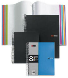 Miquelrius Spirálfüzet A/4 8x25lap kockás PP borító kék