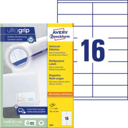 Avery Zweckform Etikett címke univerzális 3423 etikett 105x35mm fehér