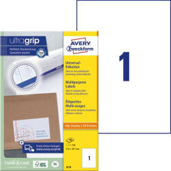 Avery Zweckform Etikett címke univerzális 3478 210x297mm fehér