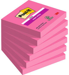 POST-IT Post-it® Super Sticky jegyzettömb 76×76mm 90lap 654-6SS ciklámen