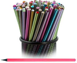 Art Crystella Grafitirón végén SWAROVSKI® kristállyal metál neon pink test 17, 5 cm light siam kristállyal sötéttürkiz