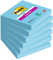 POST-IT Post-it® Super Sticky jegyzettömb 76×76mm 90lap 654-6SS kék