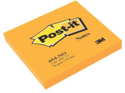 POST-IT Post-it® 654 76x76mm 100lap neon narancs