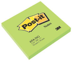 POST-IT Post-it® 654 76x76mm 100lap neon neonzöld