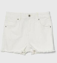 Pepe Jeans gyerek farmer rövidnadrág A-LINE SHORT HW JR fehér, sima, állítható derekú - fehér 128