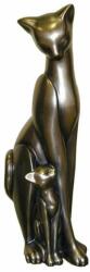 Veronese Macska mama és cicája szobor - bronzbevonatú - 22 cm (FOD-WU71030A1)