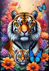 Alipson Puzzle - Puzzle Colecția Dragoste Maternă: Tigri - 1 000 piese Puzzle
