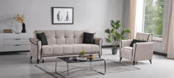  Set 3+1+1 Viktorya Lada Depozitare Tapitat Catifea Negru Galben (cod 13222) (C2583-3221) Canapea