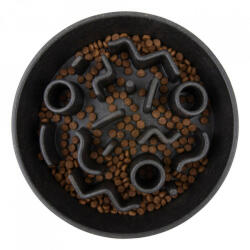 Orange Pet Brands Castron hranire lenta District 70 Bamboo Slow Feeder - 1200ml - Dark Grey