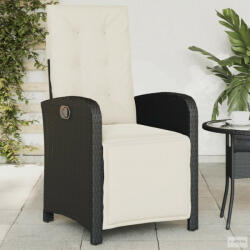 vidaXL Fekete polyrattan dönthető kerti szék lábtartóval (365184) - aktuell