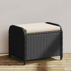 vidaXL Fekete polyrattan kerti szék párnával 58 x 46 x 46 cm (365733) - aktuell