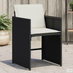 vidaXL 4 db fekete polyrattan kerti szék párnával (4007455) - aktuell