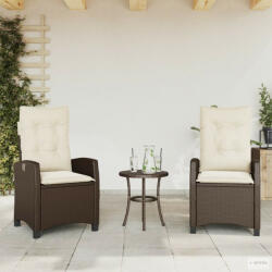 vidaXL 2 db barna polyrattan dönthető kerti szék párnákkal (365218) - aktuell