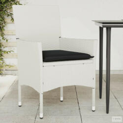 vidaXL 2 db fehér polyrattan kerti szék párnával (368115) - aktuell