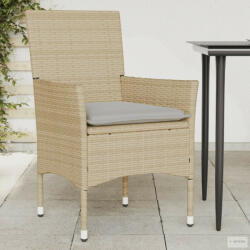 vidaXL 2 db bézs polyrattan kerti szék párnával (368112) - aktuell