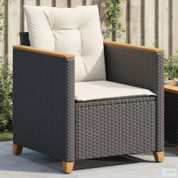 vidaXL Fekete polyrattan kerti szék párnákkal (366321) - aktuell