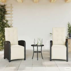 vidaXL 2 db fekete polyrattan dönthető kerti szék lábtartóval (365192) - aktuell