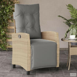 vidaXL Vegyes bézs polyrattan dönthető kerti szék lábtartóval (365237) - aktuell