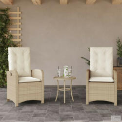 vidaXL 2 db bézs polyrattan dönthető kerti szék párnákkal (365172) - aktuell