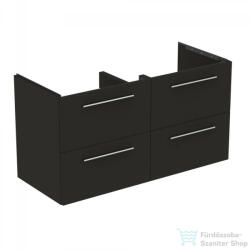 Ideal Standard I. Life B 120x50, 5 cm-es 4 fiókos fali szekrény mosdó és fogantyú nélkül, Carbon grey matt T5278NV (T5278NV)