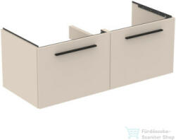 Ideal Standard I. Life B 120x50, 5 cm-es 2 fiókos fali szekrény mosdó és fogantyú nélkül, Sand beige matt T5277NF (T5277NF)