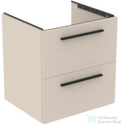 Ideal Standard I. Life B 60x50, 5 cm-es 2 fiókos fali szekrény mosdó és fogantyú nélkül, Sand beige matt T5270NF (T5270NF)
