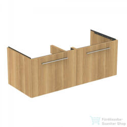 Ideal Standard I. Life B 120x50, 5 cm-es 2 fiókos fali szekrény mosdó és fogantyú nélkül, Natural oak T5277NX (T5277NX)
