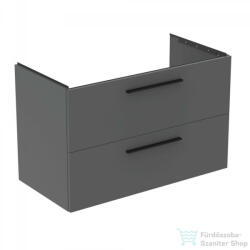 Ideal Standard I. Life B 100x50, 5 cm-es 2 fiókos fali szekrény mosdó és fogantyú nélkül, Quartz grey matt T5276NG (T5276NG)