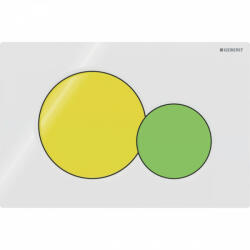 Geberit Sigma01 működtetőlap 2 mennyiséges öblítéshez, Bambini gyermek WC-hez, fehér/sárga-zöld 115.770. LA. 5 (115.770.LA.5)