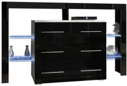  Komód Aestas I (Fehér + Fényes fekete)