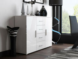  Komód Charlotte 118 (Fehér + Fényes fehér)