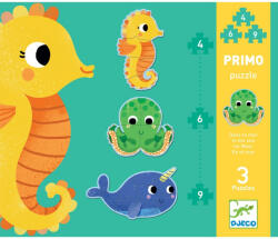 DJECO Primo puzzle - A tengerben, 4, 6, 9 db-os - In the sea (DJ07144)