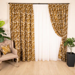  Set 2 draperii Hiko Chenille mustar, dark, cu rejansa (10015514)
