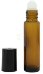  10 ml - es roll on illóolaj üveg - amber (üveg golyóval)