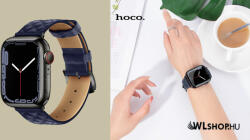hoco Apple Watch-hoz 38/40/41mm, óraszíj, Hoco, Elegant bőrszíj WA18 - Éjkék (WA1838-03)