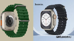 hoco Apple Watch-hoz 42/44/45/49mm, Hoco, Original hullámos, dupla csatos, szilikon szíj, WA12 - Lucerna zöld (WA1242-306)
