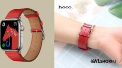 hoco Apple Watch-hoz 38/40/41mm, Hoco, Original bőrszíj, WA17 - Piros (WA1738-09)